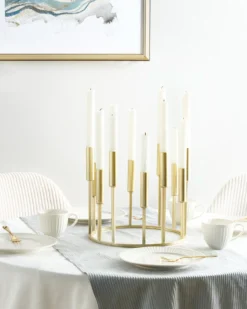 Lysestage TRAFARIA Metal 26 cm Guld