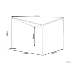 Lysthus AVENTINE Metal 300 cm 300 cm Grå