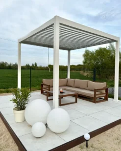 Lysthus FORNOLI Metal 296 cm 296 cm Hvid