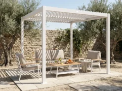 Lysthus FORNOLI Metal 296 cm 296 cm Hvid