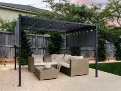 Lysthus LED PARGA Metal 310 cm 310 cm Mørkegrå