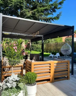 Lysthus LED PARGA Metal 310 cm 310 cm Mørkegrå