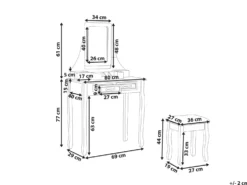 Makeup Bord RAYON Hvid