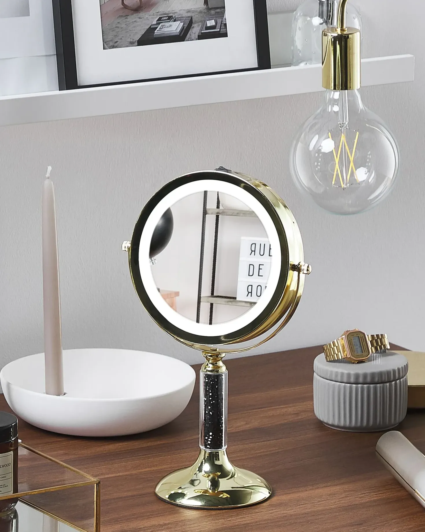 Makeup spejl LED BAIXAS Guld