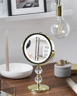 Makeup spejl LED CLAIRA Guld