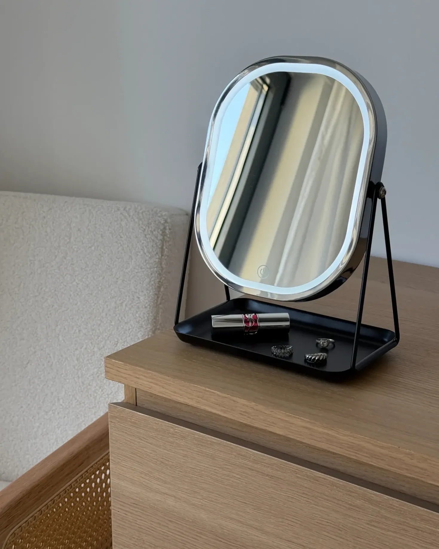 Makeup spejl LED DORDOGNE Sølv