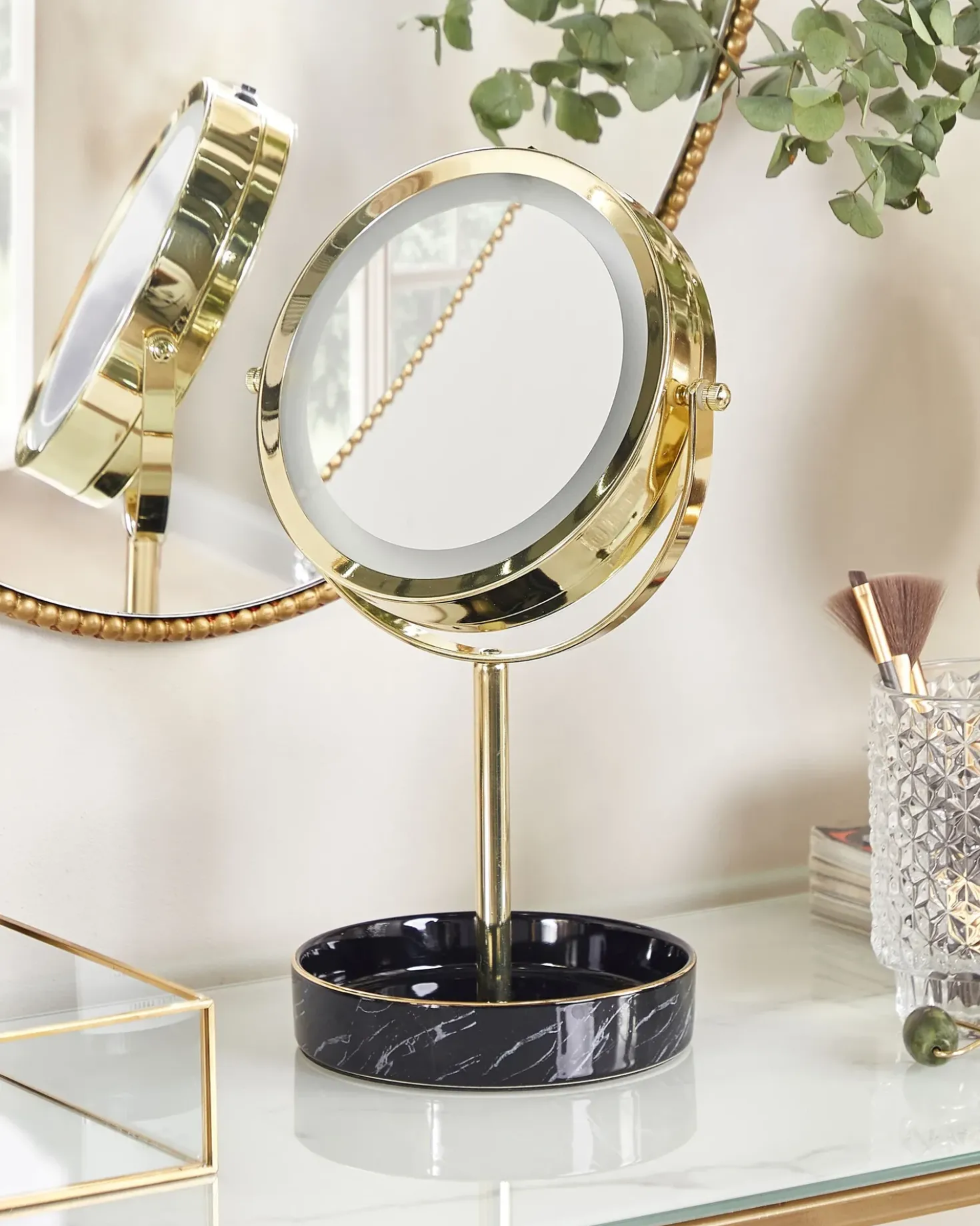 Makeup spejl LED SAVOIE Sort/guld