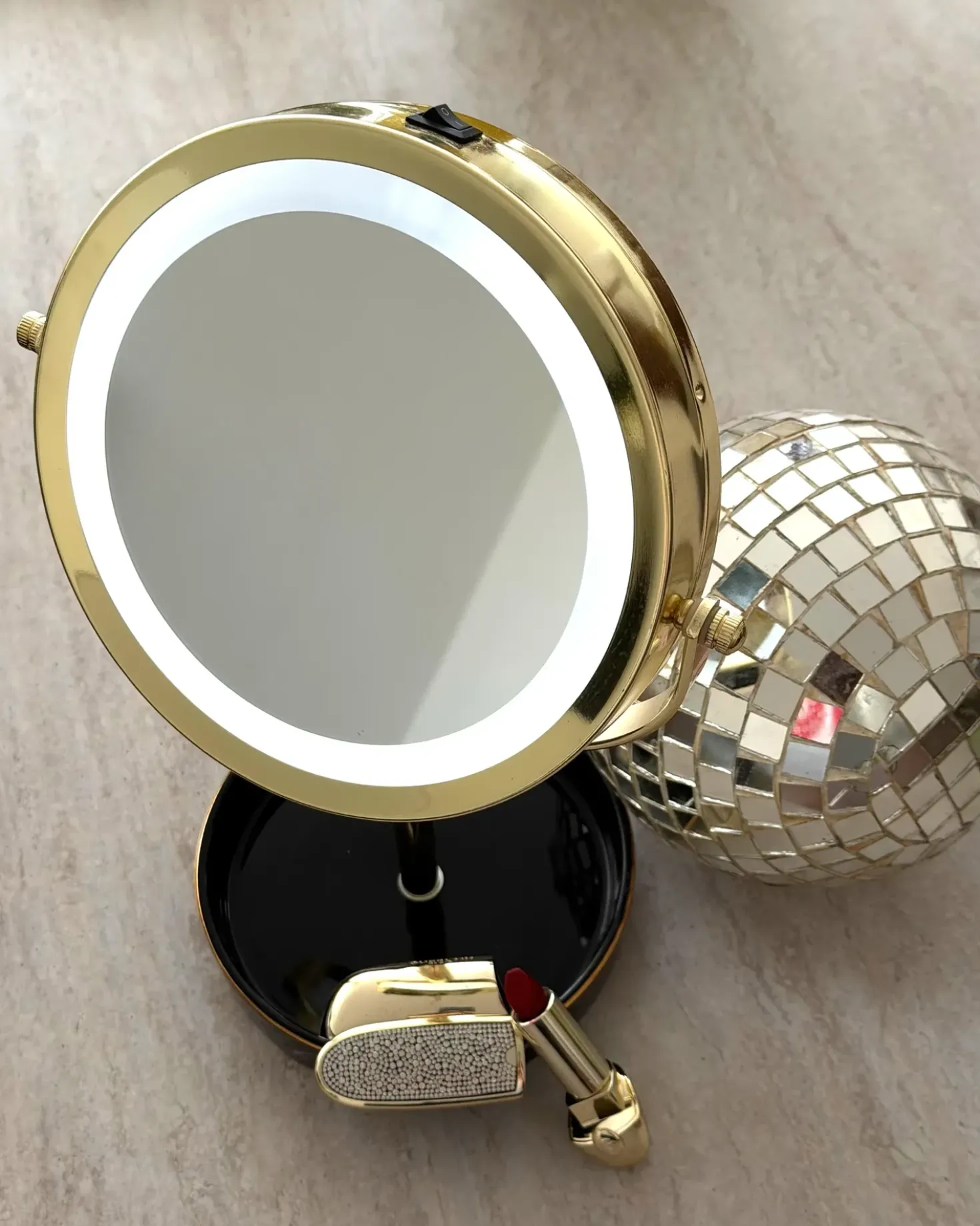 Makeup spejl LED SAVOIE Sort/guld