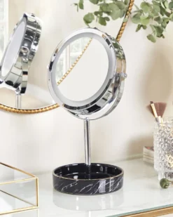 Makeup spejl LED SAVOIE Sort/sølv