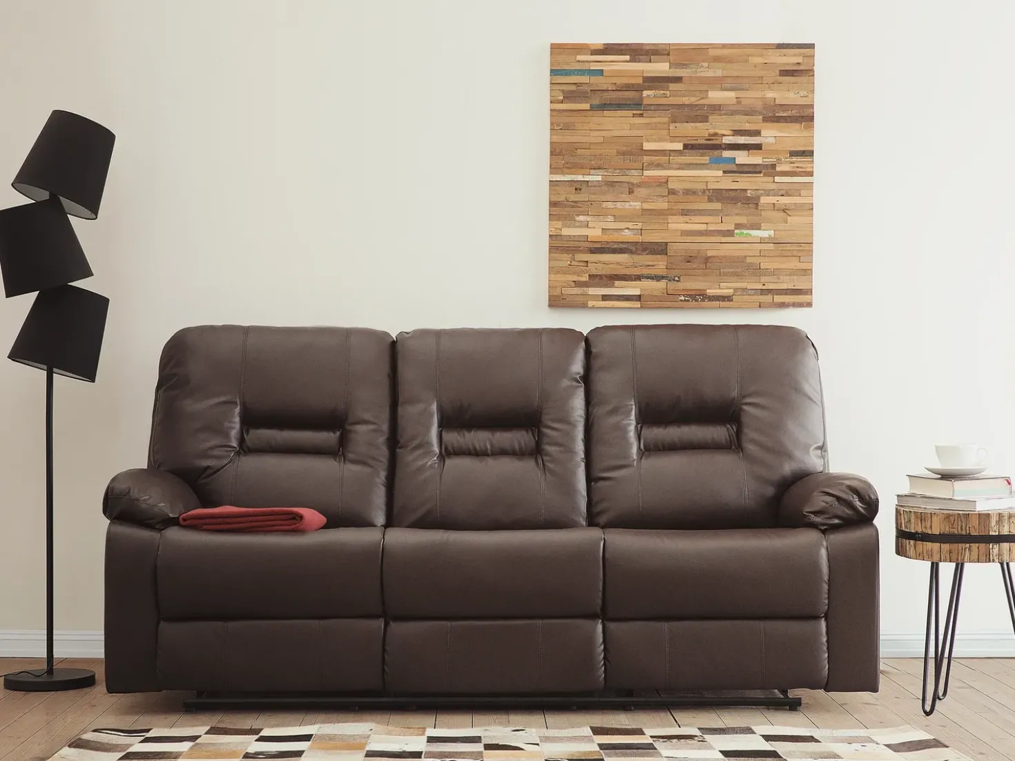 Manuel recliner sofa 3 personers BERGEN Kunstlæder Brun