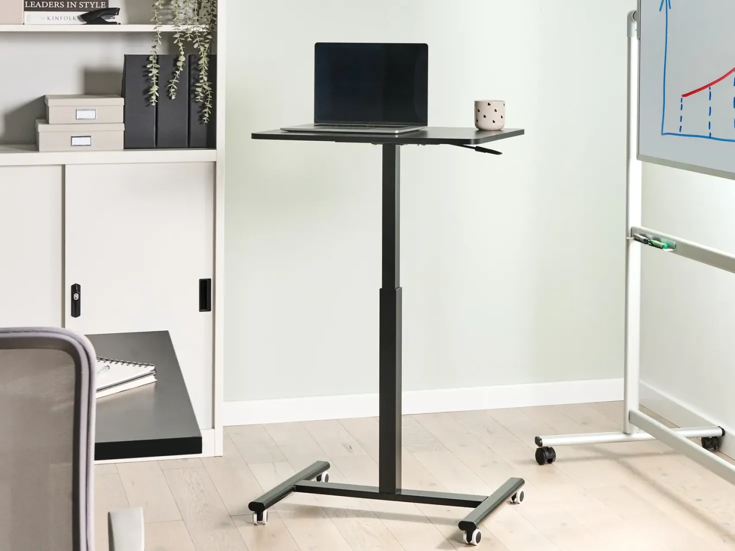 Manuelt justerbart hæve sænkebord til bærbar computer ACADEMIA Sort 65 cm 48 cm