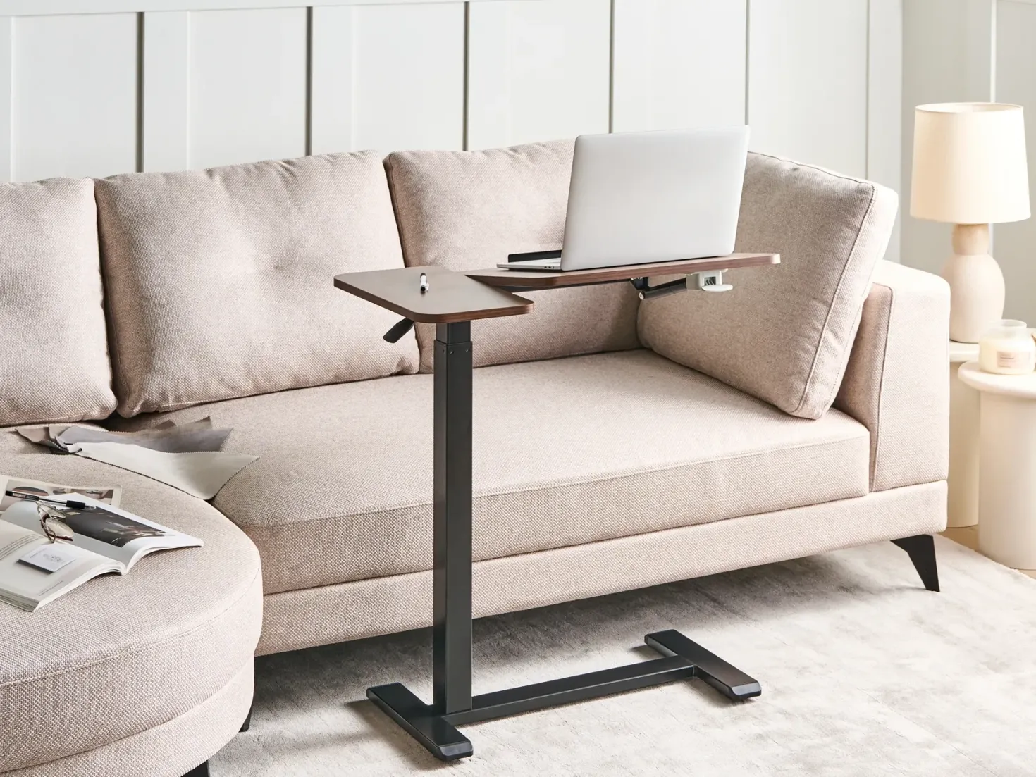 Manuelt justerbart hæve sænkebord til bærbar computer SCHOLA Brun/sort 70 cm 40 cm