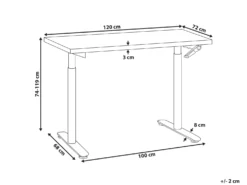 Manuelt justerbart hæve sænkebord DESTINAS Brun/sort 120 cm 72 cm