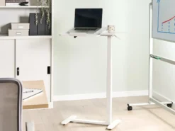 Manuelt justerbart hæve sænkebord til bærbar computer SCHOLA Hvid 70 cm 40 cm