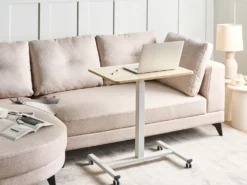 Manuelt justerbart hæve sænkebord til bærbar computer ACADEMIA Lysebrun/hvid 65 cm 48 cm