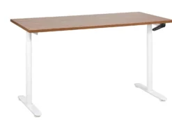 Manuelt justerbart hæve sænkebord DESTINAS Brun/hvid 160 cm 72 cm