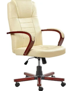 Massagestol DIAMOND med varme Ægte læder Beige
