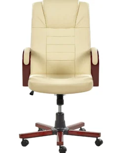 Massagestol DIAMOND med varme Ægte læder Beige