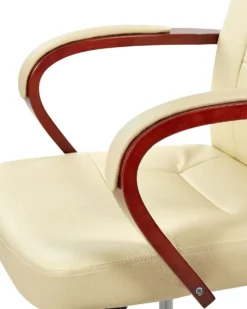 Massagestol DIAMOND med varme Ægte læder Beige