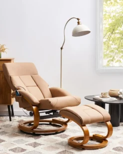 Massagestol FORCE med fodskammel Kunstlæder Sand Beige