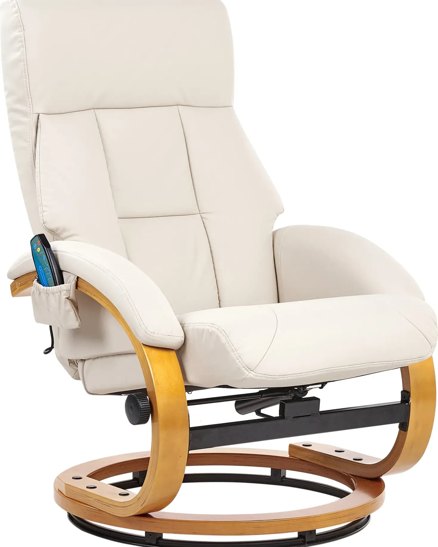 Massagestol FORCE med fodskammel Kunstlæder Lys Beige