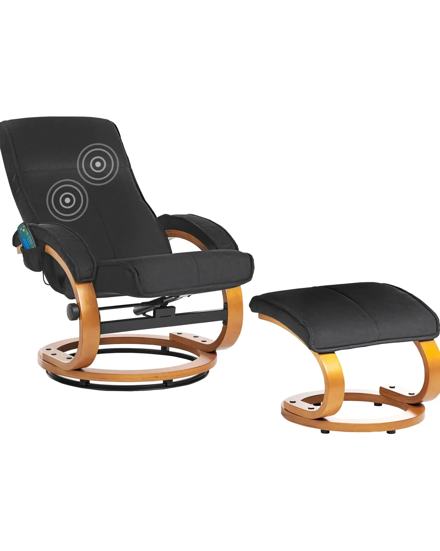 Massagestol HERO med fodskammel Sort