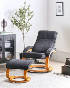 Massagestol HERO med fodskammel Sort