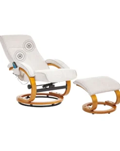 Massagestol HERO med fodskammel Lys Beige