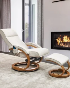 Massagestol HERO med fodskammel Lys Beige