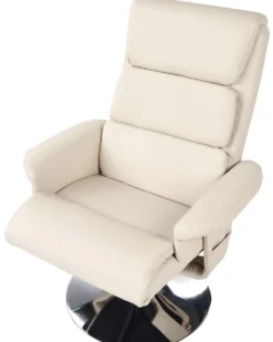Massagestol LEGEND med fodskammel Kunstlæder Lys Beige
