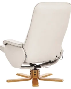 Massagestol RELAXPRO med fodskammel Kunstlæder Lys Beige