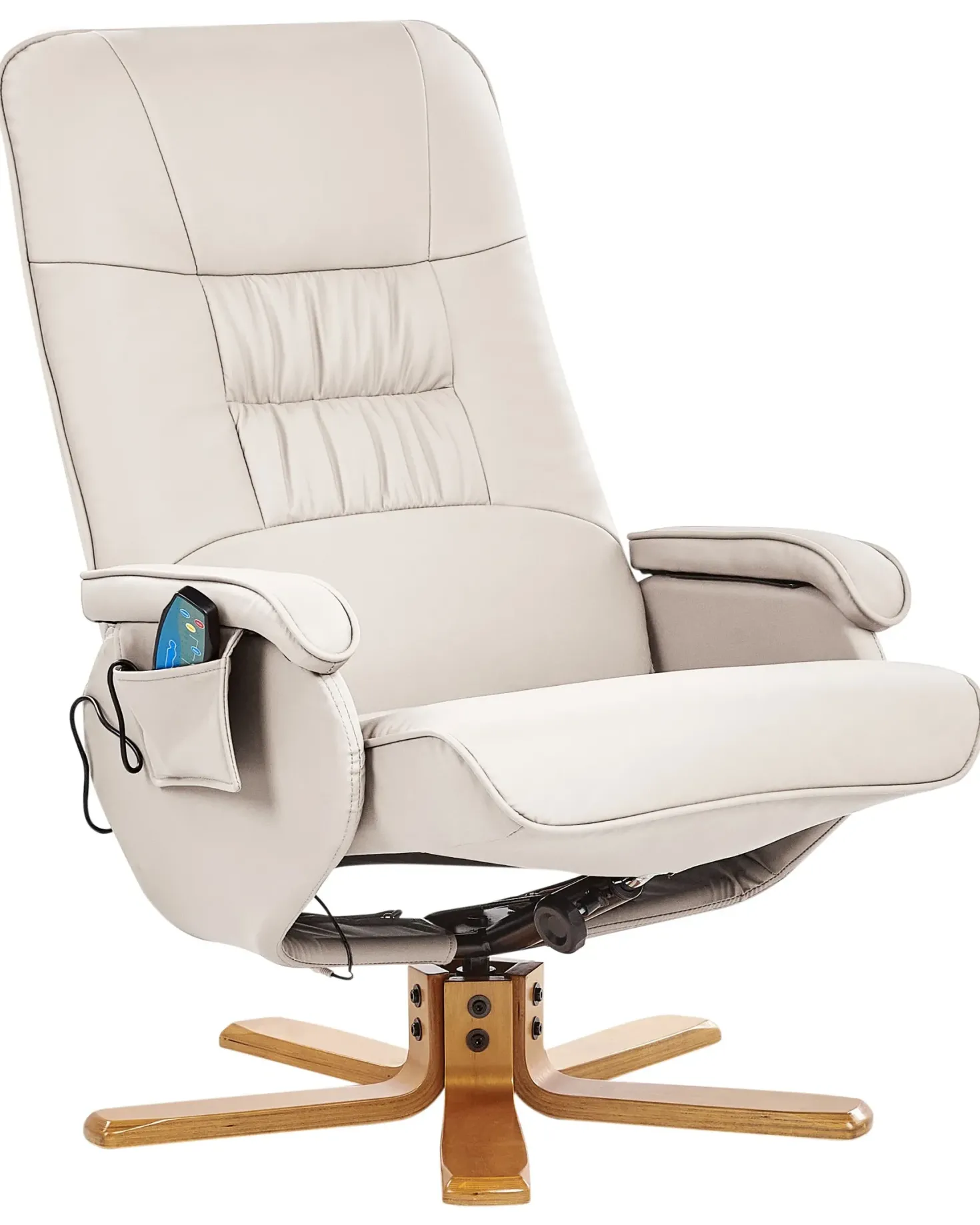 Massagestol RELAXPRO med fodskammel Kunstlæder Lys Beige