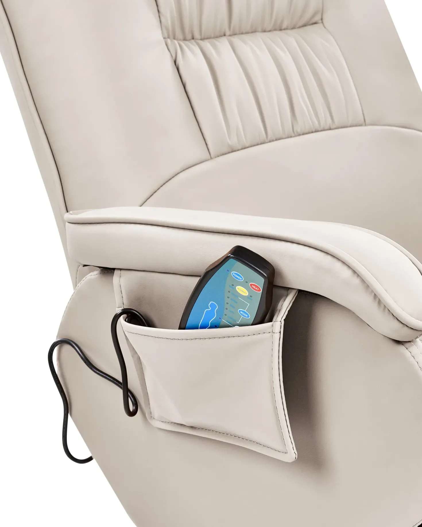Massagestol RELAXPRO med fodskammel Kunstlæder Lys Beige