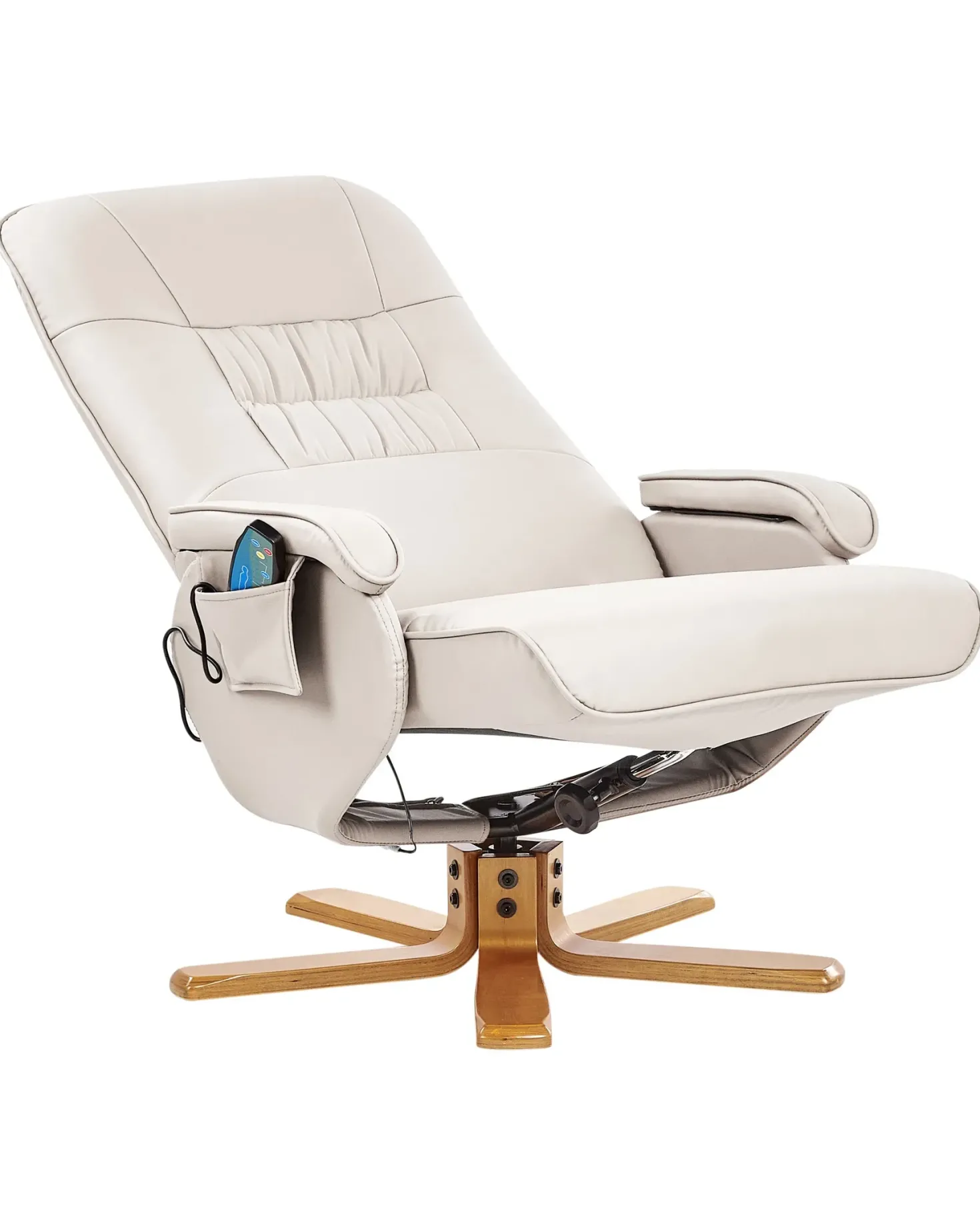 Massagestol RELAXPRO med fodskammel Kunstlæder Lys Beige