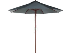 MAUI II 8 personers Havemøbelsæt Cremehvid Akacietræ med parasol