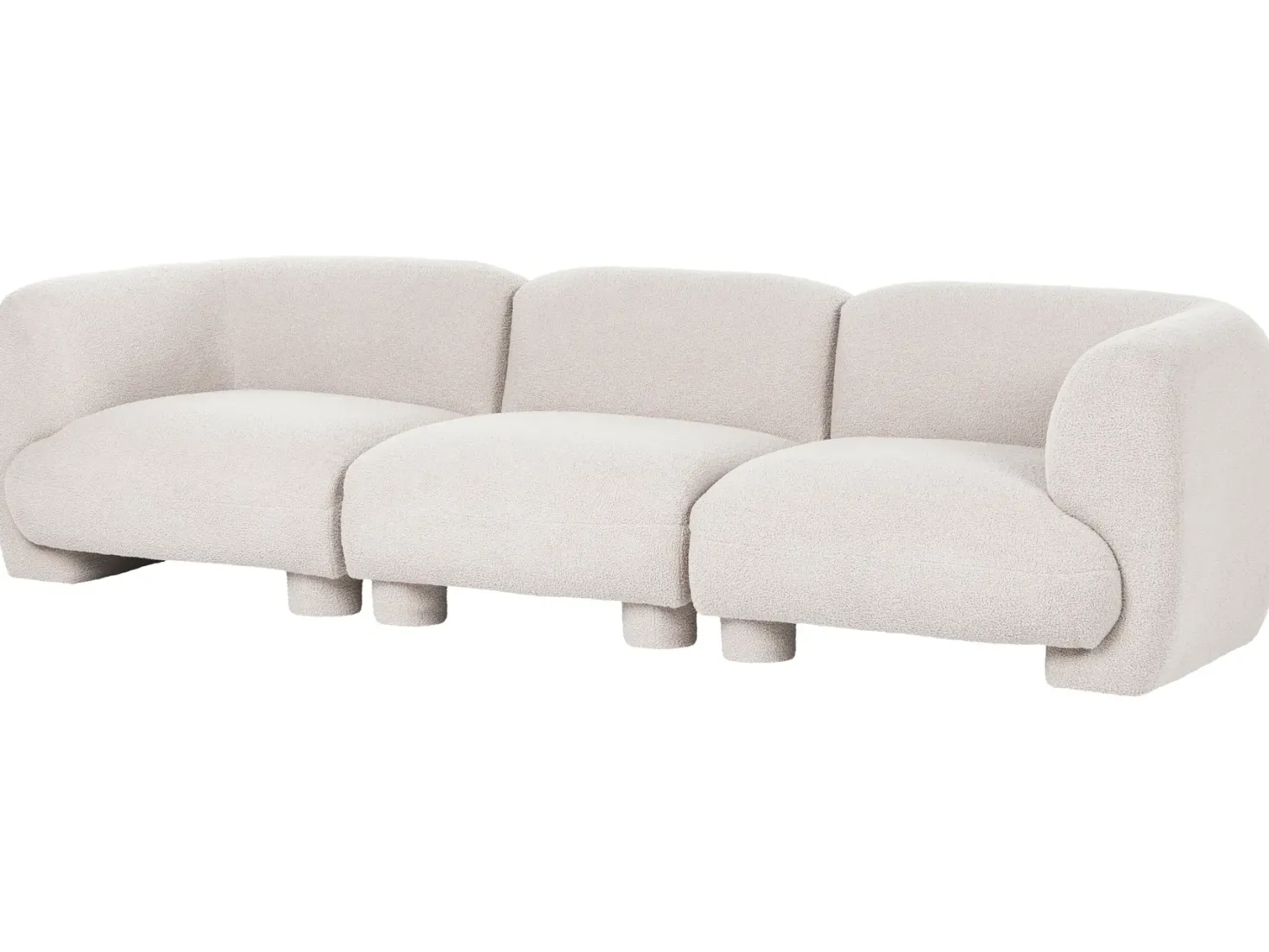 MJALBI 3 personers Modulsofa Cremehvid Boucle