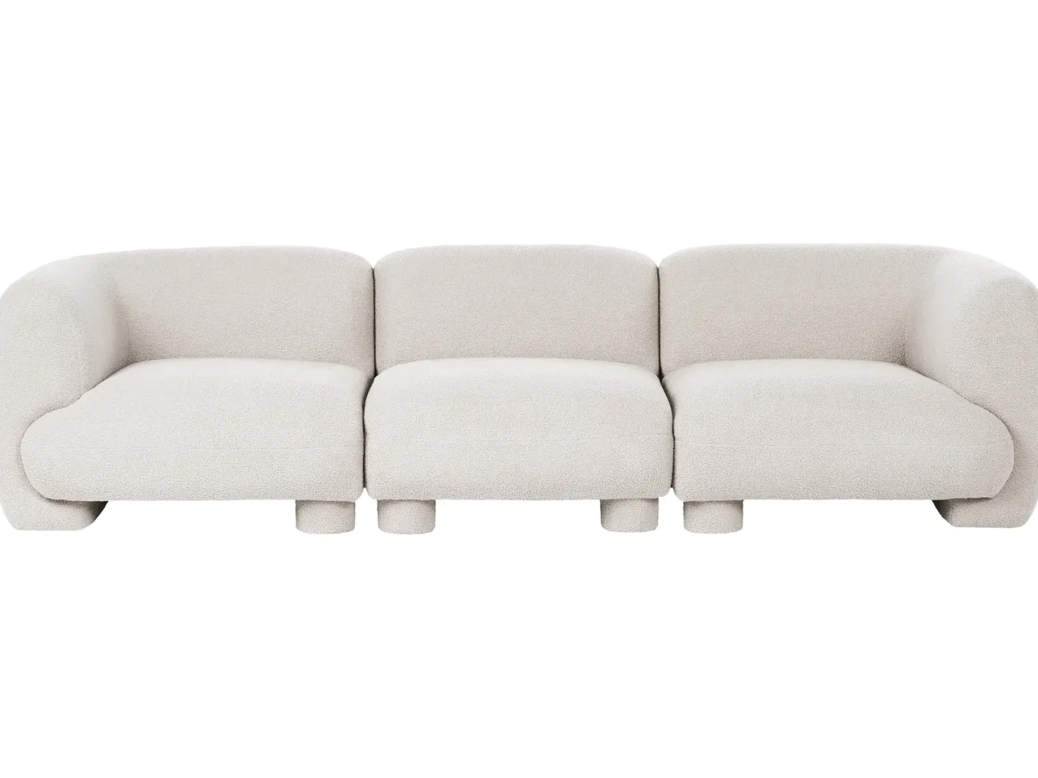 MJALBI 3 personers Modulsofa Cremehvid Boucle