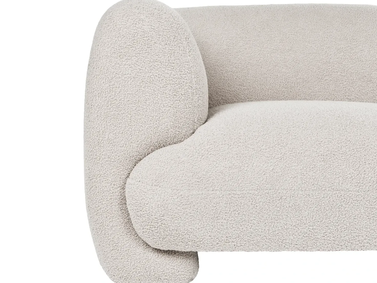 MJALBI 3 personers Modulsofa Cremehvid Boucle