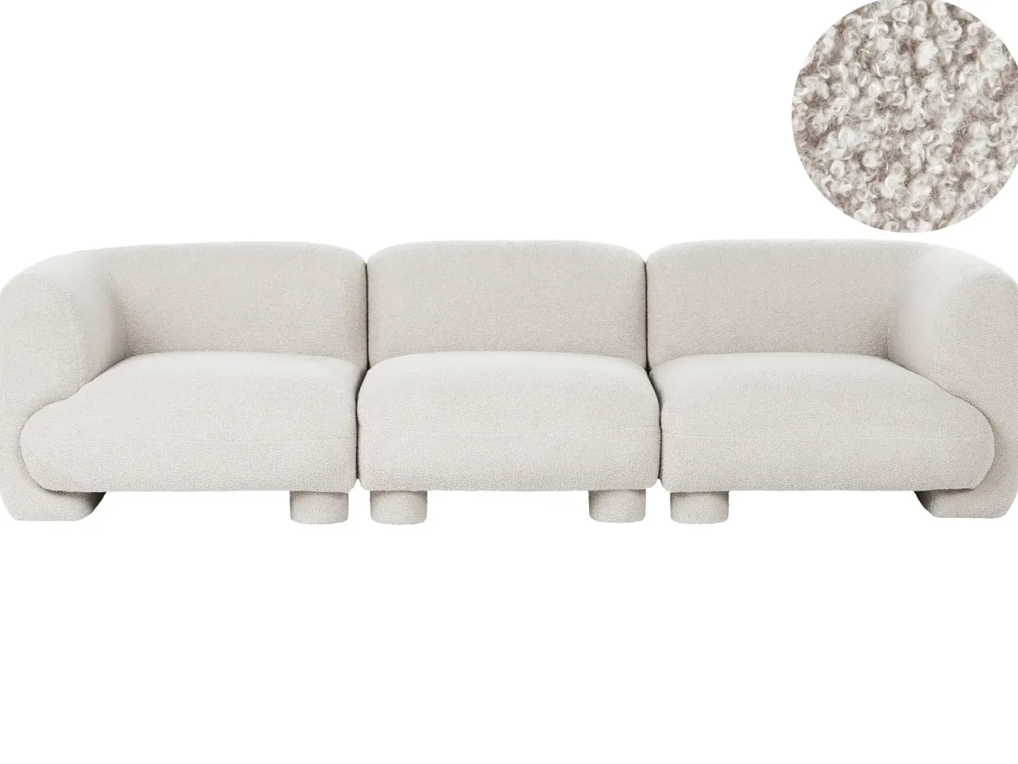MJALBI 3 personers Modulsofa Cremehvid Boucle