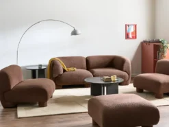 MJALBI 4 personers Modulsofasæt Brun Boucle