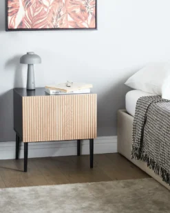 Natbord BLYTHE Naturlig ask Sort