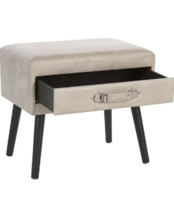 Natbord med 1 skuffe EUROSTAR Kunstlæder Beige