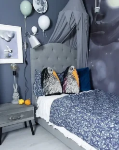 Natbord med 1 skuffe EUROSTAR Velour Grå
