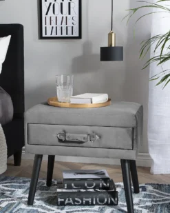 Natbord med 1 skuffe EUROSTAR Velour Grå