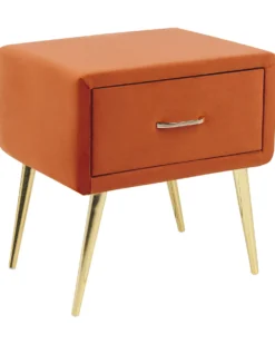 Natbord med 1 skuffe FLAYAT Velour Orange