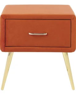 Natbord med 1 skuffe FLAYAT Velour Orange