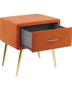 Natbord med 1 skuffe FLAYAT Velour Orange