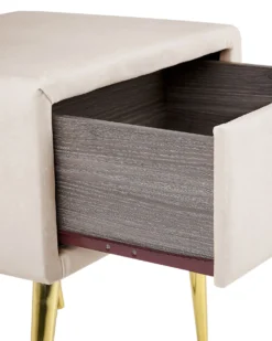 Natbord med 1 skuffe FLAYAT Velour Lys Beige