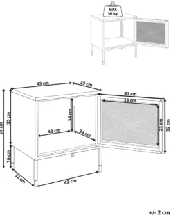 Natbord OSSETT Metal Hvid