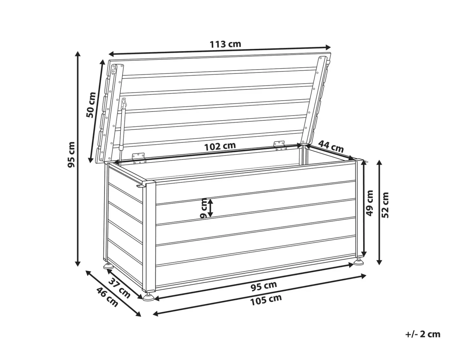 Opbevaringsboks CAMPALTO 113 cm 50 cm Mørkebrun